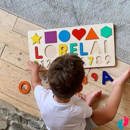 Puzzle prénom bébé en bois éco-responsable – Édition Premium
